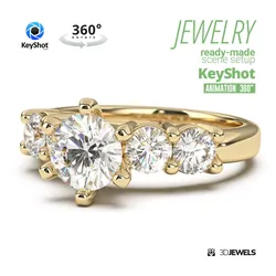 KeyShot Contrast Scene Setup For 3D Jewelry Animation 360 Rendering