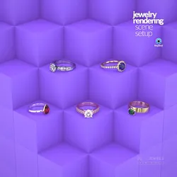 Scene Setup with Pedestal Display for Jewelry Rendering in KeyShot