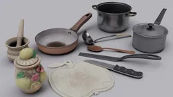 Set of different kitchen appliances