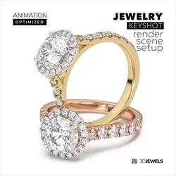 Vibrant KeyShot Scene Setup For 3D Jewelry 360 Animation Rendering