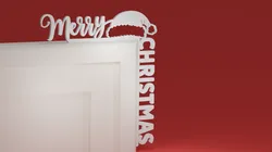Christmas Door Trim Corner 15 - Merry Christmas and Christmas Hat (Christmas ornament)