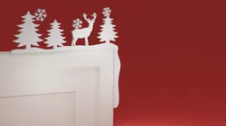 Christmas Door Trim Corner 17 - Deer and Christmas Trees (Christmas ornament)