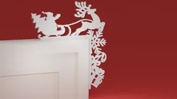 Christmas Door Trim Corner 23 - Santa Sleigh and Reindeer and Gifts (Christmas ornament)