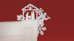 Christmas Door Trim Corner 30 - Christmas Nativity Birth Of Jesus Mary Joseph Shepherds (Christmas ornament)