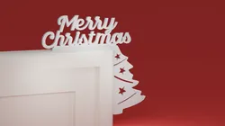 Christmas Door Trim Corner 52 - Christmas Tree and Merry Christmas (Christmas ornament)
