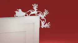Christmas Door Trim Corner 57 - Santa Sleigh and Reindeer (Christmas ornament)
