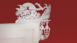Christmas Door Trim Corner 60 - Santa Sleigh and Reindeer (Christmas ornament)