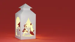 Christmas Lantern Box with 9 different sides / motifs, for LED/electric tea candle