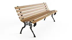 Classic Outdoor Garden Bench with Wooden Slats
