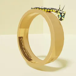 Gold ring with mineral snake