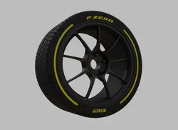 Miniature Enkei PF09 Rim & Tire - 3D Print - No Textures