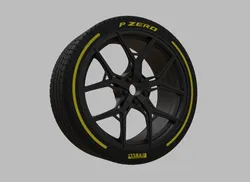 Miniature Vossen HF-5 Rim & Tire  - 3D Print - No Textures