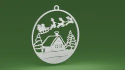 Santa Sleigh in a bauble (Christmas tree ornament)