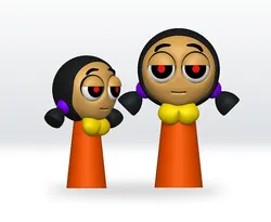 Characters & Creatures STL تنزيل - Sprunki doll Squid game STL 3D Character Fanart - FnFLab
