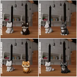 Cute Animal Pen-Stylus Holders Cat Rabbit Dog Raccoon 3D Print Model in Animals 581019