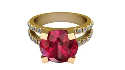 Double Band Ruby Ring 3D Print Model in Rings 579172