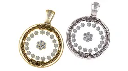 Floral diamond pendant 3D Print Model in Pendants 578979