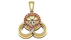 Floral Gold Pendant 3D Print Model in Pendants 578769