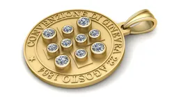 Floral Gold Pendant 3D Print Model in Pendants 579658