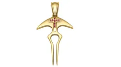 Gold trident pendant 3D Print Model in Pendants 579813