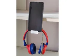 Headphone Hook and Mobile Device Holder For Shelves 15-22mm