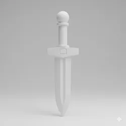 Hero's Short Sword - Clean Poly Cosplay Prop)