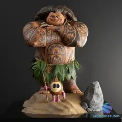 Maui Fan Art 3D Diorama with Kakamora Presupported STL for 3D Printing 3D Print Model in Toys 578772