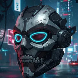 Neon Cyber Sentinel Mask – Futuristic Sci-Fi Skull STL for 3D Printing