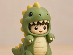 Niño con disfraz de dinosaurio - Modelo de impresión 3D gratuito