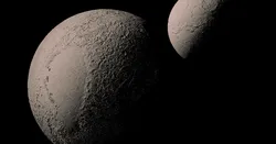 Pluto and Charon with known topography scaled one in ten million