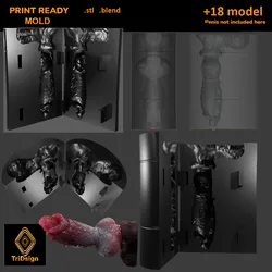 Print Ready Hellhound Dog Penis Mold 3D Print Model in Toys 581062
