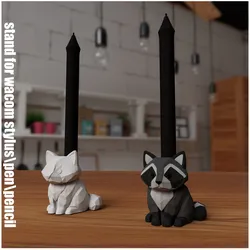 Raccoon Pen-Stylus Holder 3D Print Model in Animals 581016