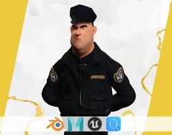 Rigged Police Officer Toon Character Toon Cop