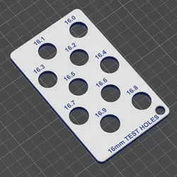 Test Hole Card - Metric - 16mm