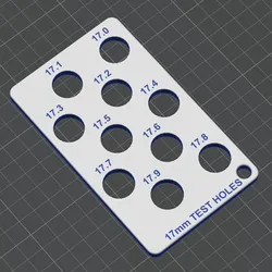 Test Hole Card - Metric - 17mm