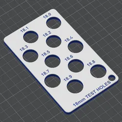 Test Hole Card - Metric - 18mm