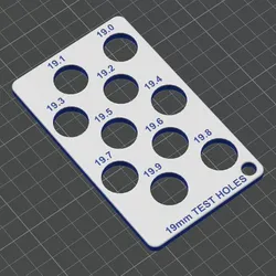 Test Hole Card - Metric - 19mm