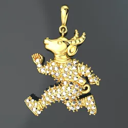 BUFFALO DIAMOND 18K GOLD PENDANT