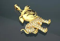 CUTE DOG DIAMOND GOLD PENDANT