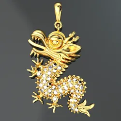 DRAGON DIAMOND GOLD PENDANT