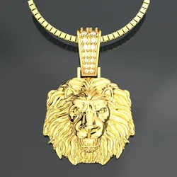 LION HEAD 18K GOLD PENDANT JEWELRY
