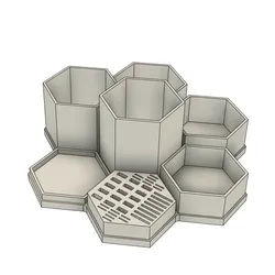 Modular Honeycomb Desk Organizer | Removable Boxes