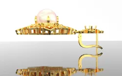 ROYAL PEARL DIAMOND GOLD EARRINGS