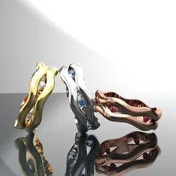 SMALL WAVE GEMSTONE 18K GOLD RING SETUP