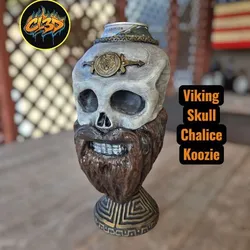 Viking Skull Chalice Can Koozie