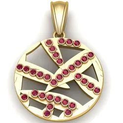 geometric gold pendant 3D printable model