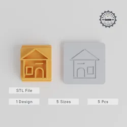 Home Stamp Tile Set, 5 Motif Sizes, Perfect for Clay, Cookies & Fondant