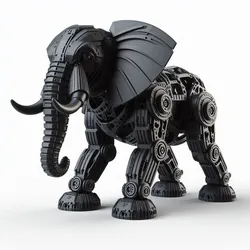 Robotic Elephant 3D Print – Futuristic Mechanical Animal Sculpture