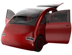 Tiny electric car Peripeteia red