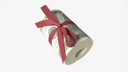 American dollars rolled and tied